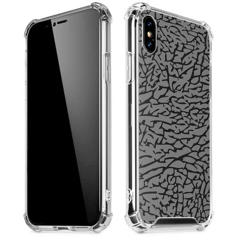 Elephant Print Grey iPhone XS Max Clear Case