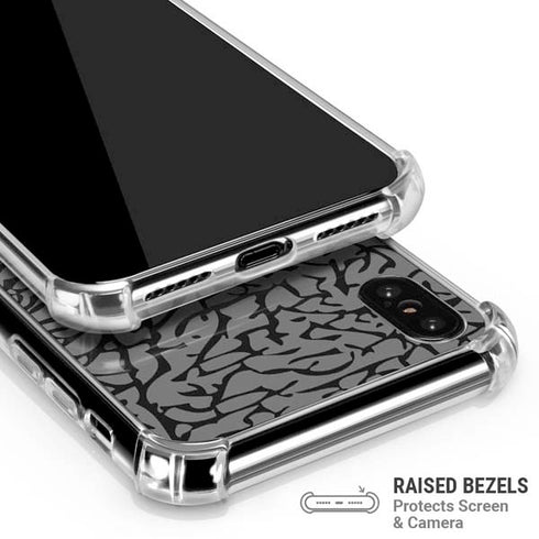 Elephant Print Grey iPhone XS Max Clear Case