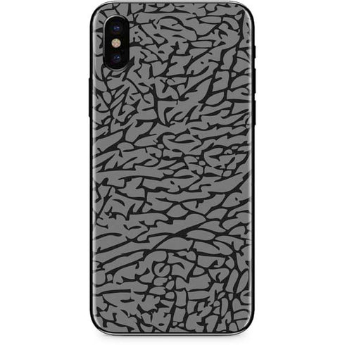 Elephant Print Grey iPhone XS Skin