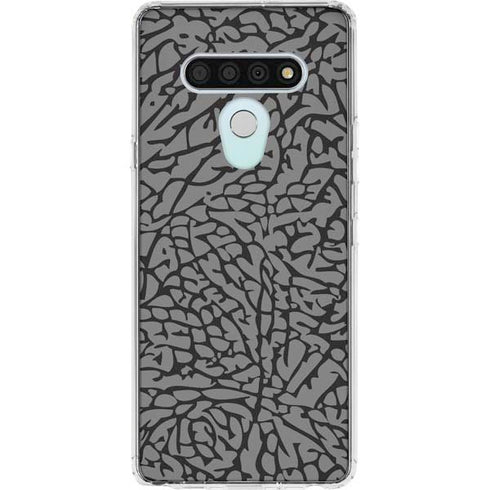 Elephant Print Grey LG Stylo 6 Clear Case