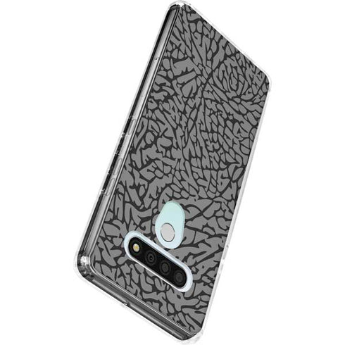 Elephant Print Grey LG Stylo 6 Clear Case