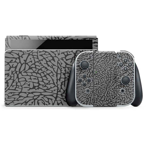 Elephant Print Grey Nintendo Switch OLED (2021) Skin