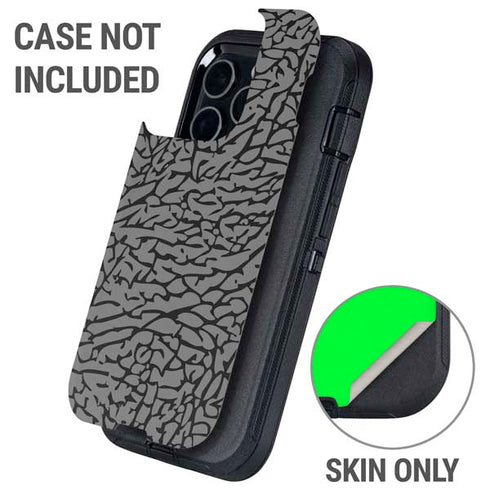 Elephant Print Grey Otterbox Defender iPhone Skin