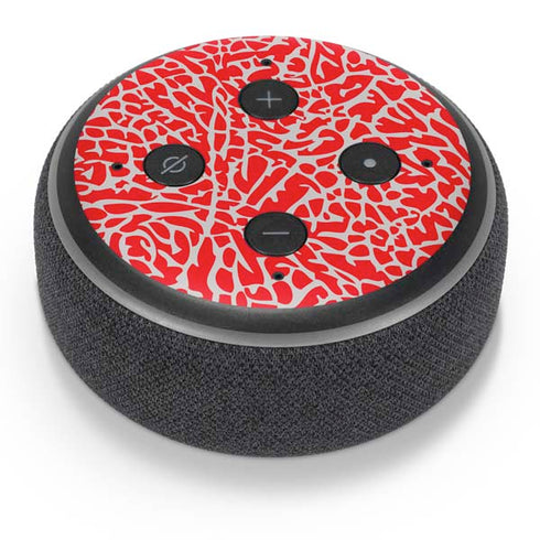Elephant Print Red Amazon Echo Dot Skin