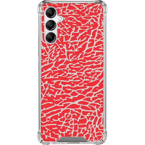Elephant Print Red Galaxy A14 5G Clear Case