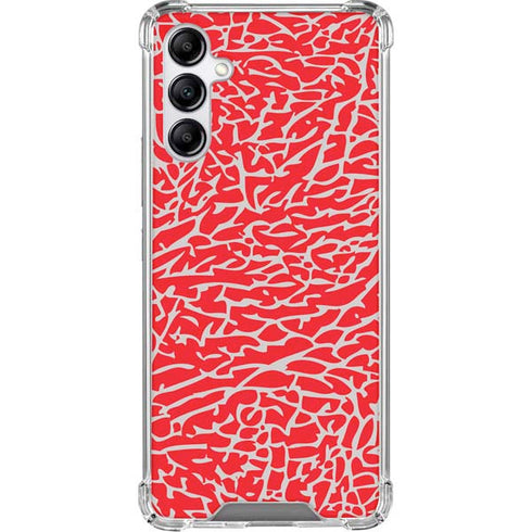 Elephant Print Red Galaxy A15 5G Clear Case