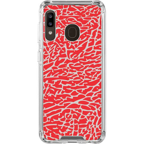 Elephant Print Red Galaxy A30 Clear Case
