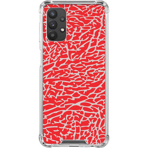 Elephant Print Red Galaxy A32 5G Clear Case