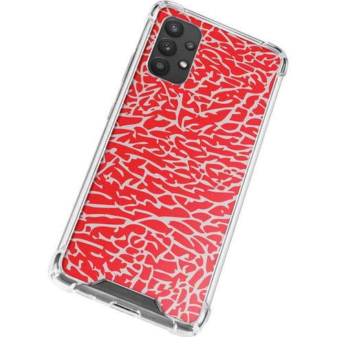 Elephant Print Red Galaxy A32 5G Clear Case