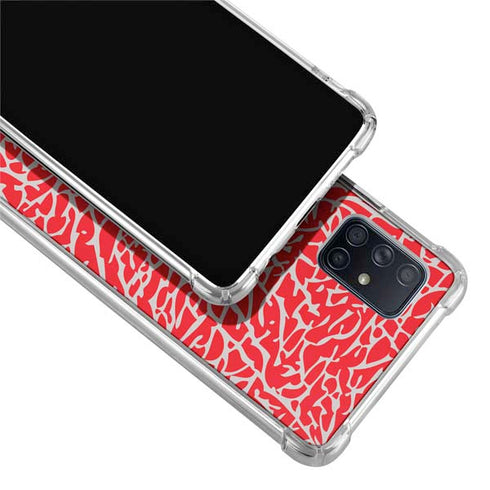 Elephant Print Red Galaxy A51 5G Clear Case