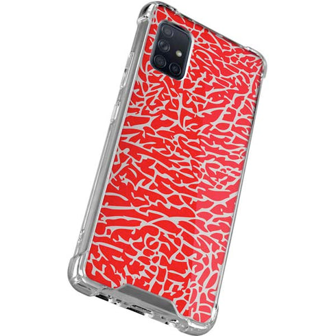 Elephant Print Red Galaxy A51 5G Clear Case