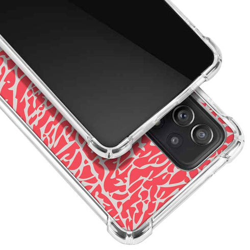 Elephant Print Red Galaxy A52 5G Clear Case
