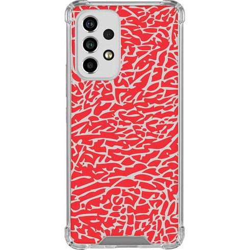 Elephant Print Red Galaxy A53 5G Clear Case