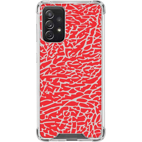 Elephant Print Red Galaxy A72 5G Clear Case