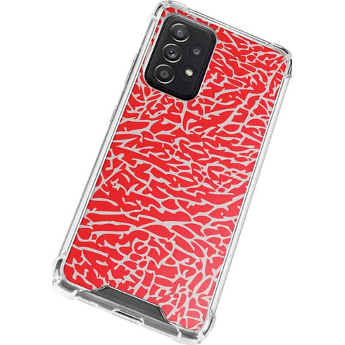 Elephant Print Red Galaxy A72 5G Clear Case