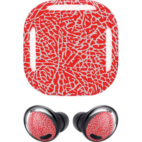 Elephant Print Red Galaxy Buds Pro Skin