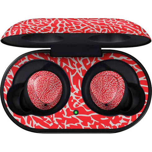 Elephant Print Red Galaxy Buds Skin