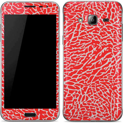 Elephant Print Red Galaxy J3 Skin