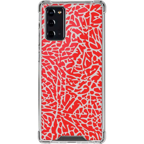 Elephant Print Red Galaxy Note20 5G Clear Case