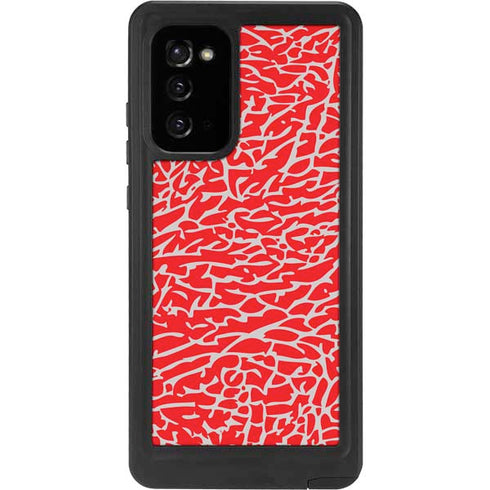 Elephant Print Red Galaxy Note20 5G Waterproof Case