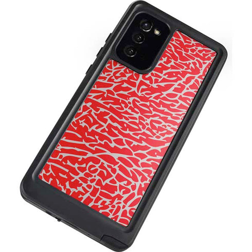Elephant Print Red Galaxy Note20 5G Waterproof Case