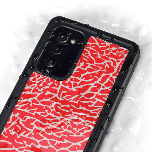 Elephant Print Red Galaxy Note20 5G Waterproof Case