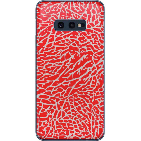 Elephant Print Red Galaxy S10e Skin