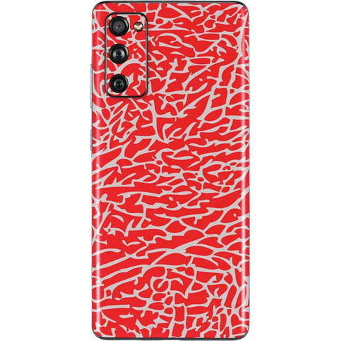 Elephant Print Red Galaxy S20 Fan Edition Skin