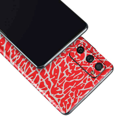 Elephant Print Red Galaxy S20 Fan Edition Skin