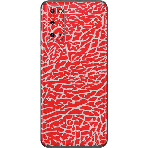 Elephant Print Red Galaxy S20 Skin