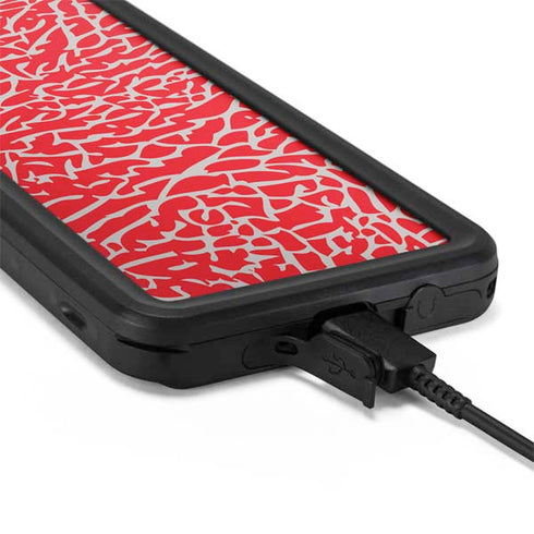 Elephant Print Red Galaxy S20 Waterproof Case