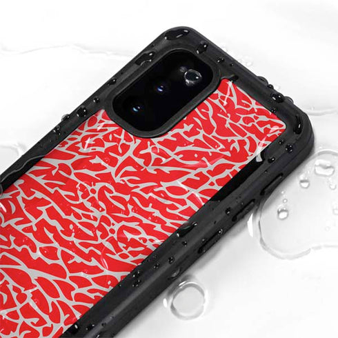 Elephant Print Red Galaxy S20 Waterproof Case