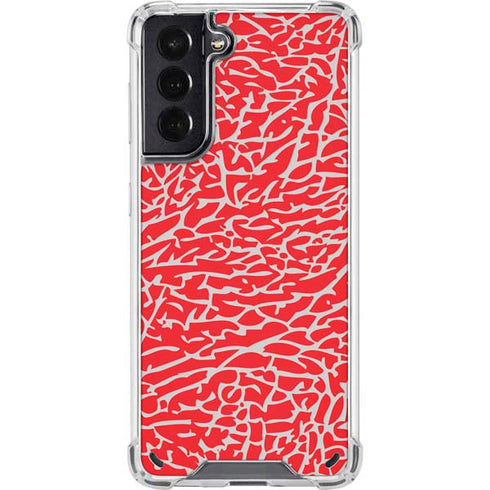 Elephant Print Red Galaxy S21 5G Clear Case