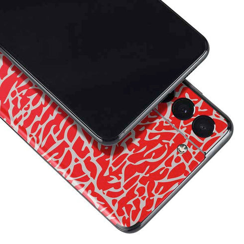 Elephant Print Red Galaxy S21 5G Skin