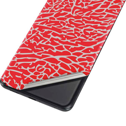 Elephant Print Red Galaxy S21 5G Skin