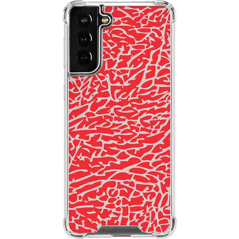 Elephant Print Red Galaxy S21 FE Clear Case