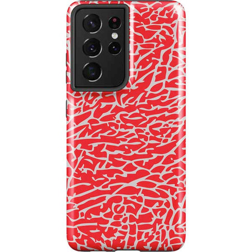 Elephant Print Red Galaxy S21 Ultra 5G Pro Case