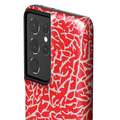 Elephant Print Red Galaxy S21 Ultra 5G Pro Case