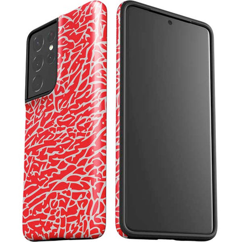 Elephant Print Red Galaxy S21 Ultra 5G Pro Case