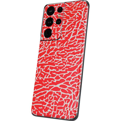 Elephant Print Red Galaxy S21 Ultra 5G Skin