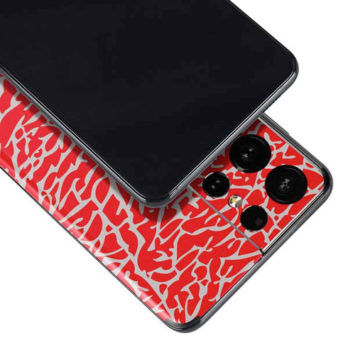 Elephant Print Red Galaxy S21 Ultra 5G Skin