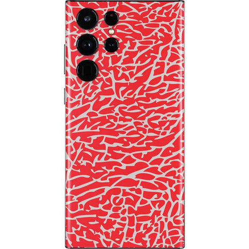 Elephant Print Red Galaxy S22 Ultra Skin