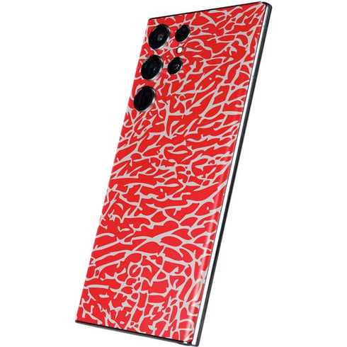 Elephant Print Red Galaxy S22 Ultra Skin
