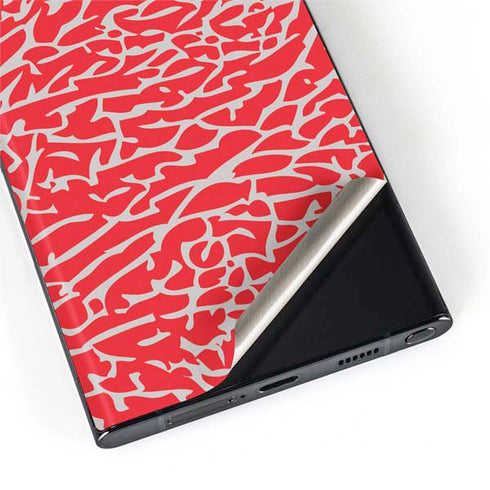 Elephant Print Red Galaxy S22 Ultra Skin