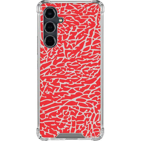 Elephant Print Red Galaxy S23 FE Clear Case