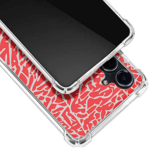 Elephant Print Red Galaxy S23 FE Clear Case
