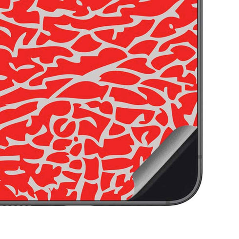 Elephant Print Red Galaxy S23 FE Skin