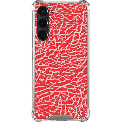 Elephant Print Red Galaxy S23 Plus Clear Case