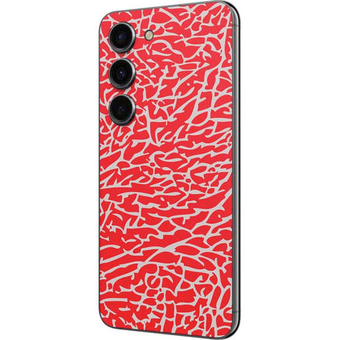 Elephant Print Red Galaxy S23 Skin