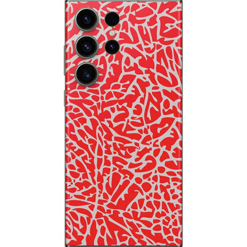 Elephant Print Red Galaxy S23 Ultra Skin